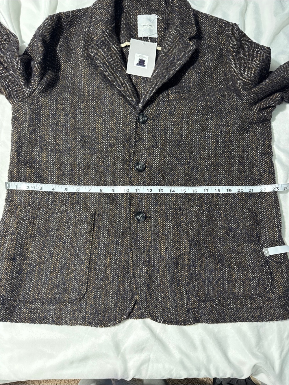NWT Percival 365 Brooks Blazer Men’s Large Brown Herringbone Old Money Preppy - Picture 8 of 8